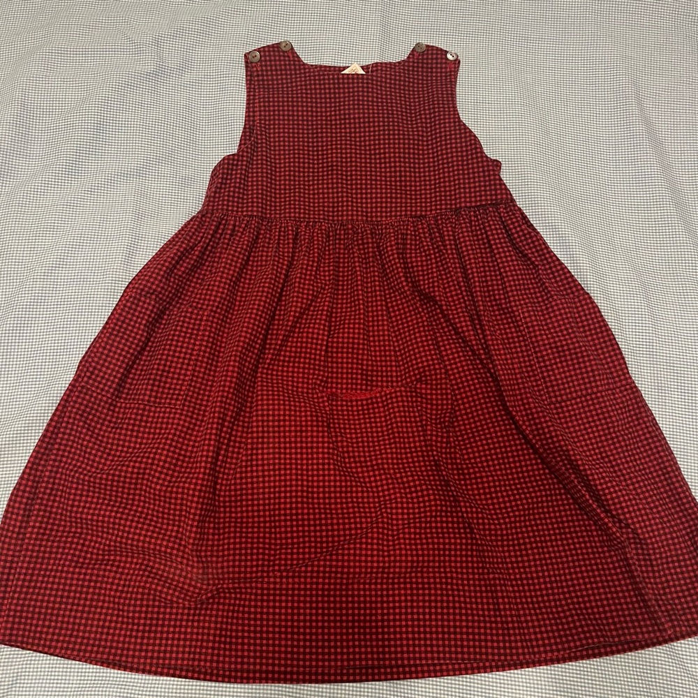 Vintage Laura Ashley Red & Black Gingham Dress